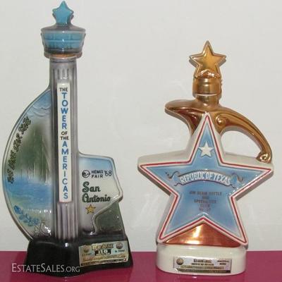 Jim Beam 1968 Tower of Americas San Antonio and Republic of Texas Vintage Decanters