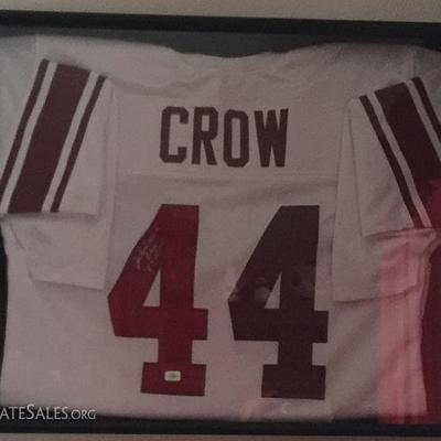 John David Crow #44 Autographed Texas A & M Throwback Jersey in a Black Shadow Box Frame
