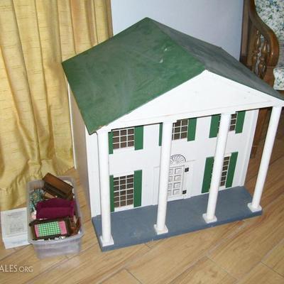 Vintage doll house with furniture