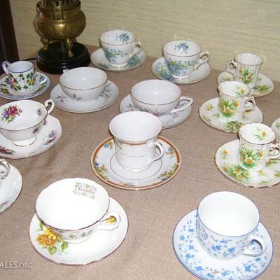 Vintage teacups and saucer sets