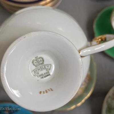 Antique English porcelain china, tea cups & saucers Aynsley Rose