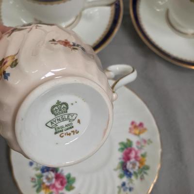 Antique English bone china, tea cup & saucer Aynsley Floral