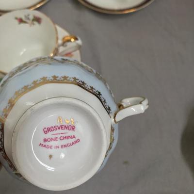 Antique English bone china, tea cup & saucer Grosvenor