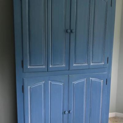 cool blue coastal armoire
