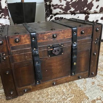 rustic wood trunk chest