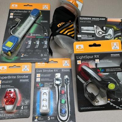 Nathan Lightbender RX, Nathan Exoshot flask, Nathn Hyperbrite strobe, Nathan Lux Strobe RX, Nathan Lightspur RX, Nathan Runner's...