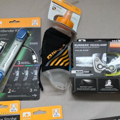 Nathan Lightbender RX, Nathan Exoshot flask, Nathn Hyperbrite strobe, Nathan Lux Strobe RX, Nathan Lightspur RX, Nathan Runner's...