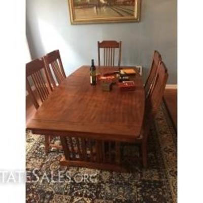 Oak Dinning Table Set With Chairs
