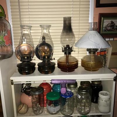 LOTS OF OIL LAMPS