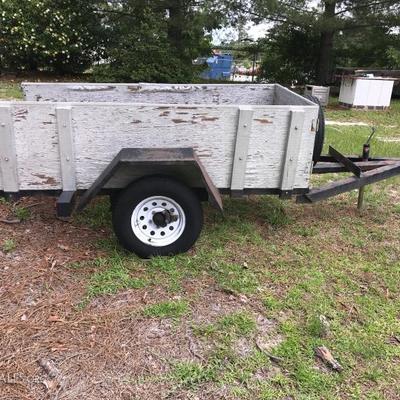 HEAVY DUTY UTILITY TRAILER WITH METAL MESH BOTTOM AND SPARE TIRE
