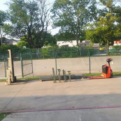 2 electric pallet Jacks & roller system