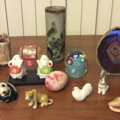 JYR005 Geode, Stone Egg, Mexican Ceramics, Animal Figurines
