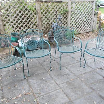 4 metal chairs $80