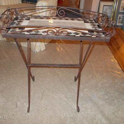 Marble and iron table $45
22 X 13 1/2 X 25