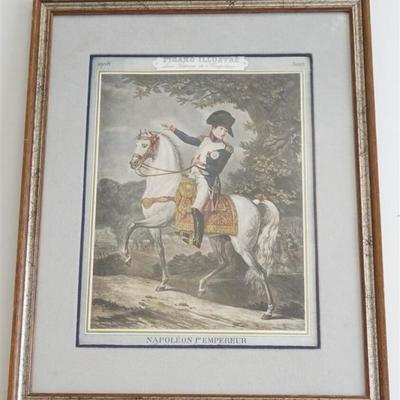 Lot 1 - A Framed original April 1908 les patrices de Napoleon Color Engraving from Figaro Illustre. Professionally framed and matted....