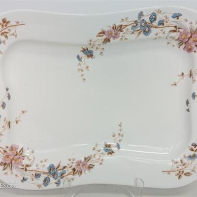 Large Antique Serving Platter by Marx & Gutherz Carlsbad. In pattern 1446 Blue Daisies and Apple Blossoms. Perfect for summer...