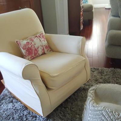 upholstered rocking chair by Pottery Barn