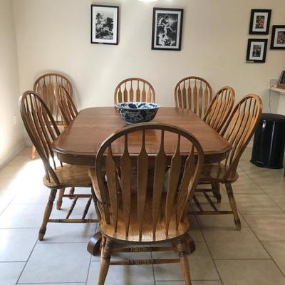 oak kitchen set with 8 chairs will ad measurements 