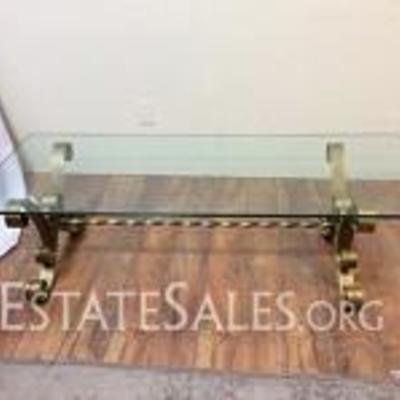Metal And Glass Matching Coffee Table