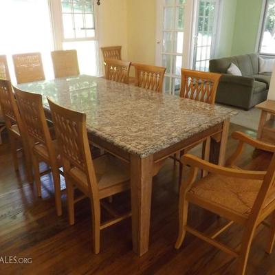 Granite Top Dining Table 8 Chairs