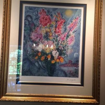 Signed Marc Chagall Lithograph numbered 222/500