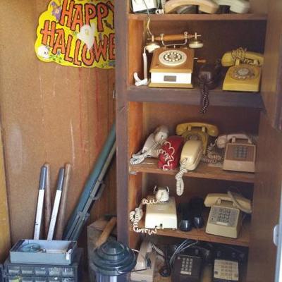 Vintage phones, rotary, push button, princess and wall