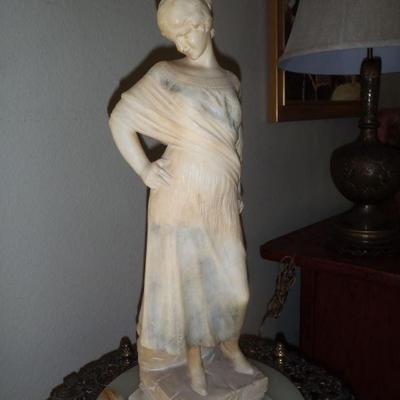 late 1800's alabaster sculpture by Umberto Stiacchini, Italian artist