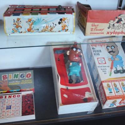 Vintage Toys & Board Games, Dinky Toy Cars, Schuco Toy Cars, Fighting Lady Battleship, Pal Superbike Trike, Keystone RR Train Car, Etc.
