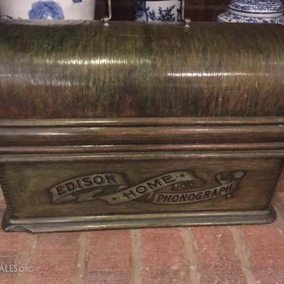 Antique Thomas Edison Cylinder player with horn WORKS!!