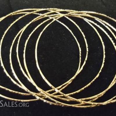 FSL233 Seven Dainty 14K Gold Bracelets
