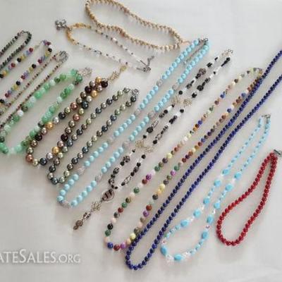 FSL198 Huge Lot of Necklaces, 925 Silver Jewelry & More
