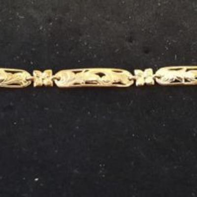 FSL230 Beautiful 10K Gold Hawaiian Link Bracelet

