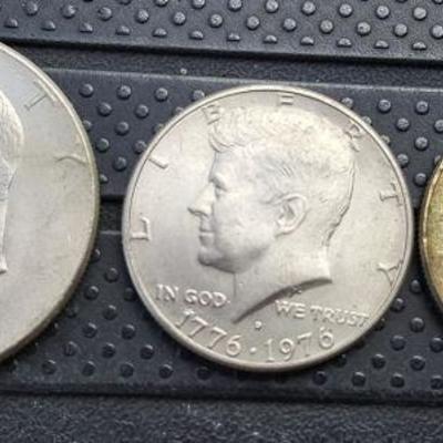 FUJ008 Bicentennial Coins & Half Dollar - Nice Patina

