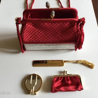 Second photo of Judith Leiber bag showing accessories 
