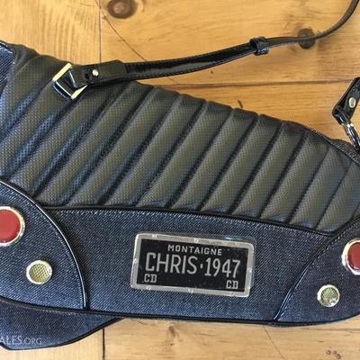 Christian Dior bag, with black denim and leather details, never been used, pristine condition , this photo is the back detail , note the...
