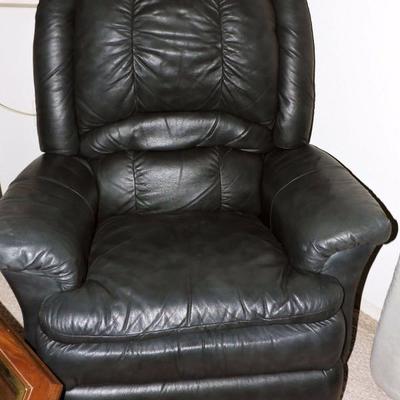 Black leather rocker/reclining chair
