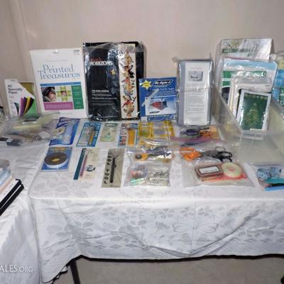 Assorted quilting and sewing supplies