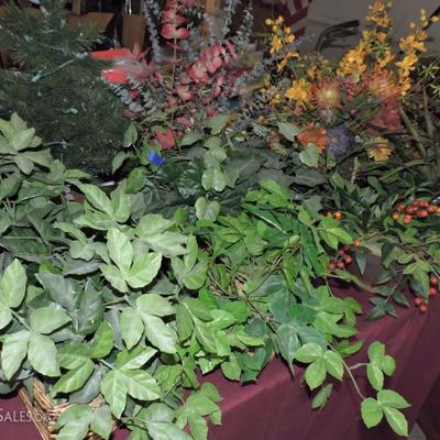 Assorted silk plants