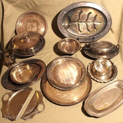 Lot of Silver Plated Serving Dishes by Oneida, Rogers Bros.