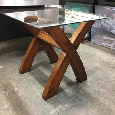 Glass top side table
