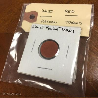 WWII red ration tokens