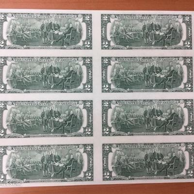 Uncut $2 bills