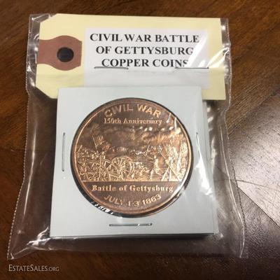 Battle of Gettysburg copper coins