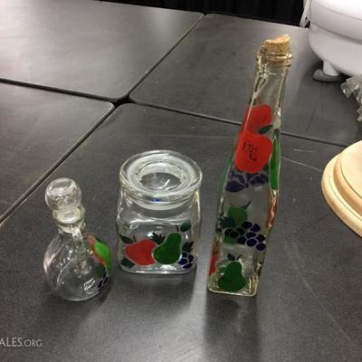 Glass kitchen bottles