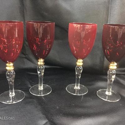 Red wine glasses