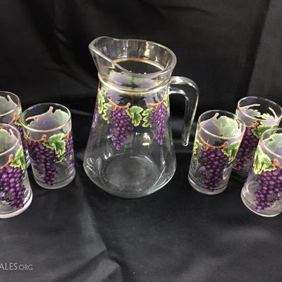 Grapevine pitcher and glasses