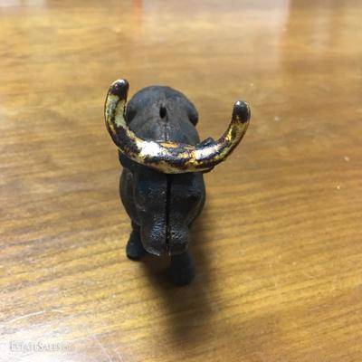 Cast iron bull bank