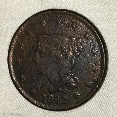 1842 US "Braided Hair" Penny