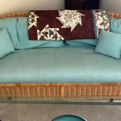 Vintage Wicker Sofa and 2 club chairs set
