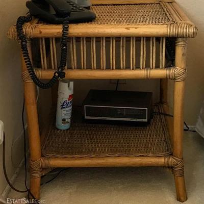 Pair of Vintage Rattan Night Stands